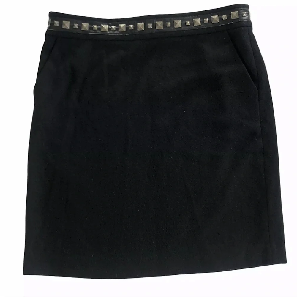 Tory Burch Sylvia Black Wool Pencil Skirt Sz XL